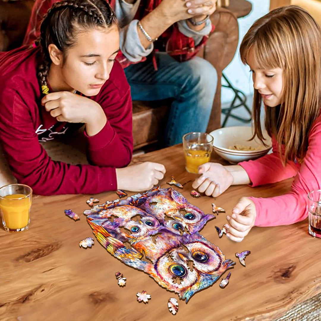 Sweet Owl Family Wooden Jigsaw Puzzle