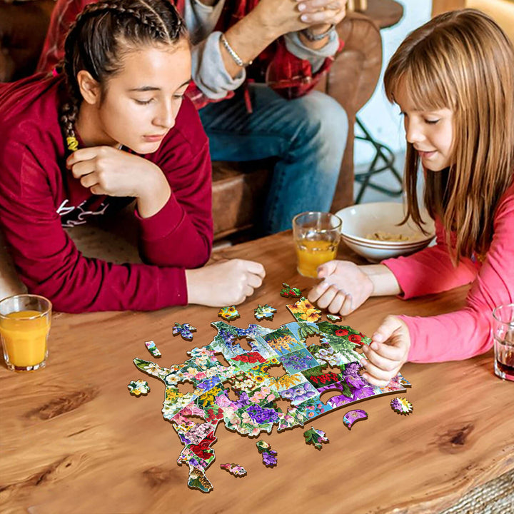 Puzzle en bois arbre de vie coloré