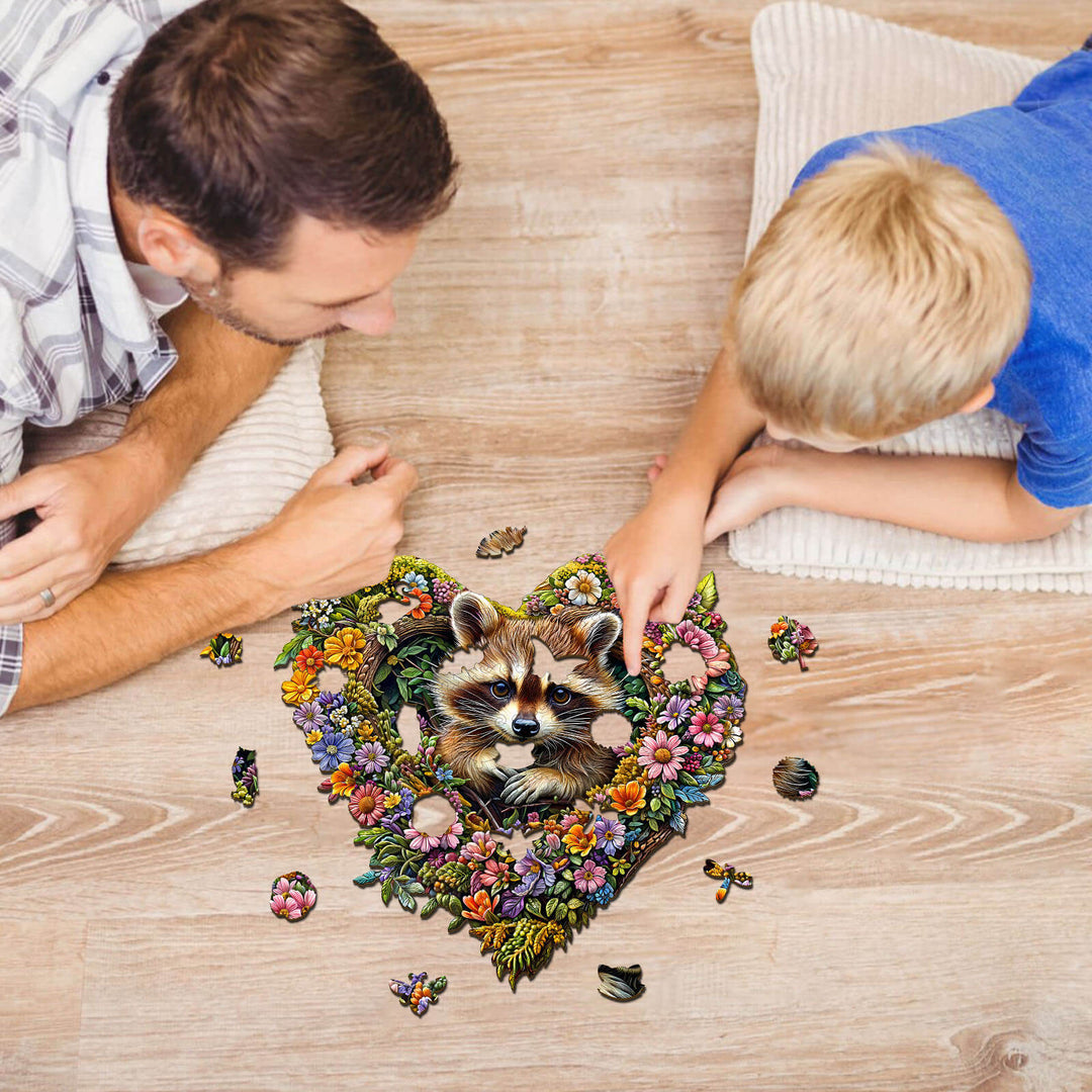 Natureverse Raccoon  Wooden Jigsaw Puzzle