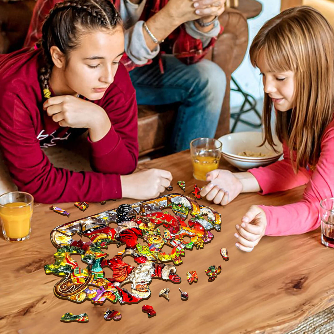 Celebrating Christmas Wooden Jigsaw Puzzle