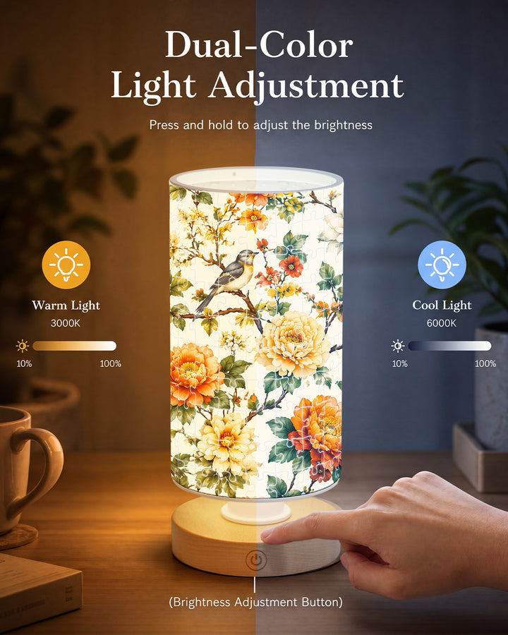 DIY Dimmable Acrylic Puzzle Lamp -Golden Rose Birdsong
