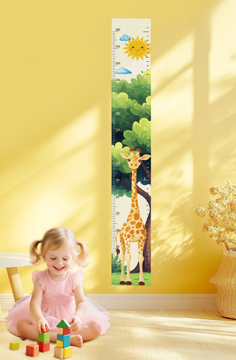 Whimsical Giraffe Growth Chart Wall Decal