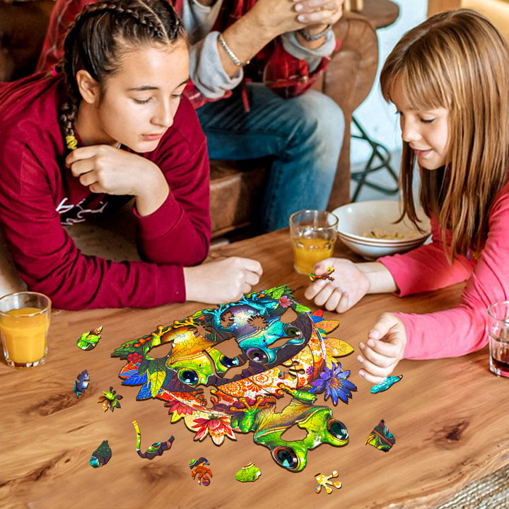 Frog Brothers Wooden Jigsaw Puzzle-Woodbests