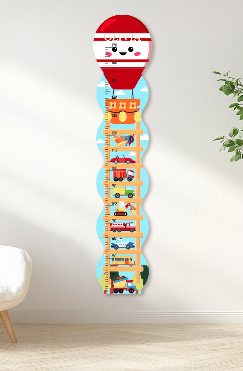 Personalized Wooden Traffic-2 Growth Chart Ruler