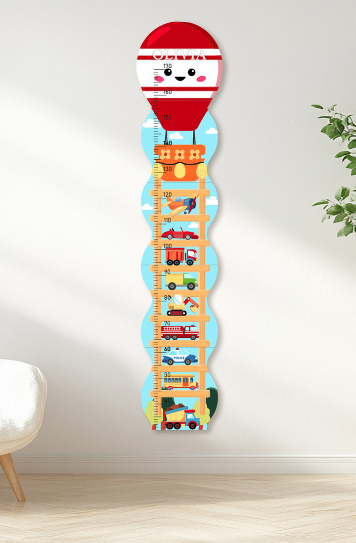 Personalized Wooden Traffic-2 Growth Chart Ruler