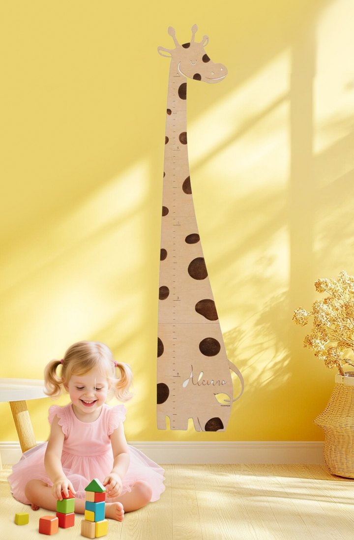 Personalized Wooden Giraffe Growth Chart Nursery Decor
