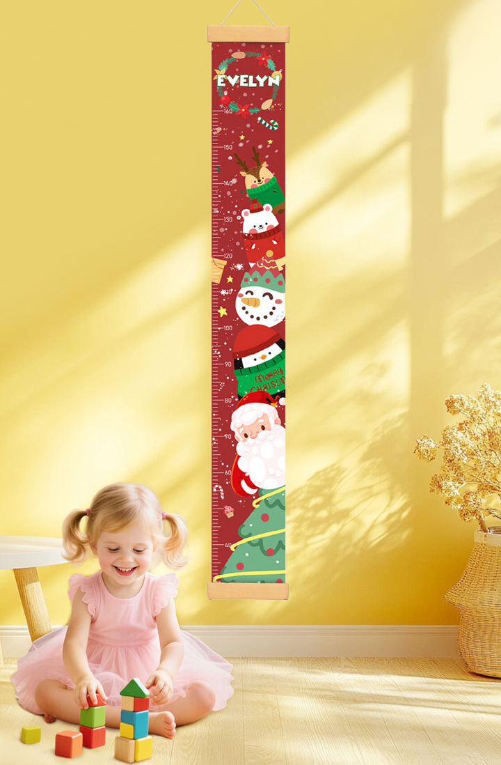 Personalized Christmas Hanging Canvas Height Ruler