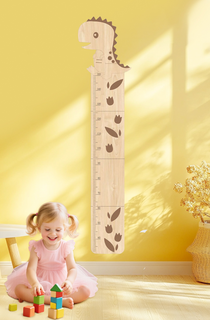 Personalized Wooden Cute Dinosaur Growth Chart