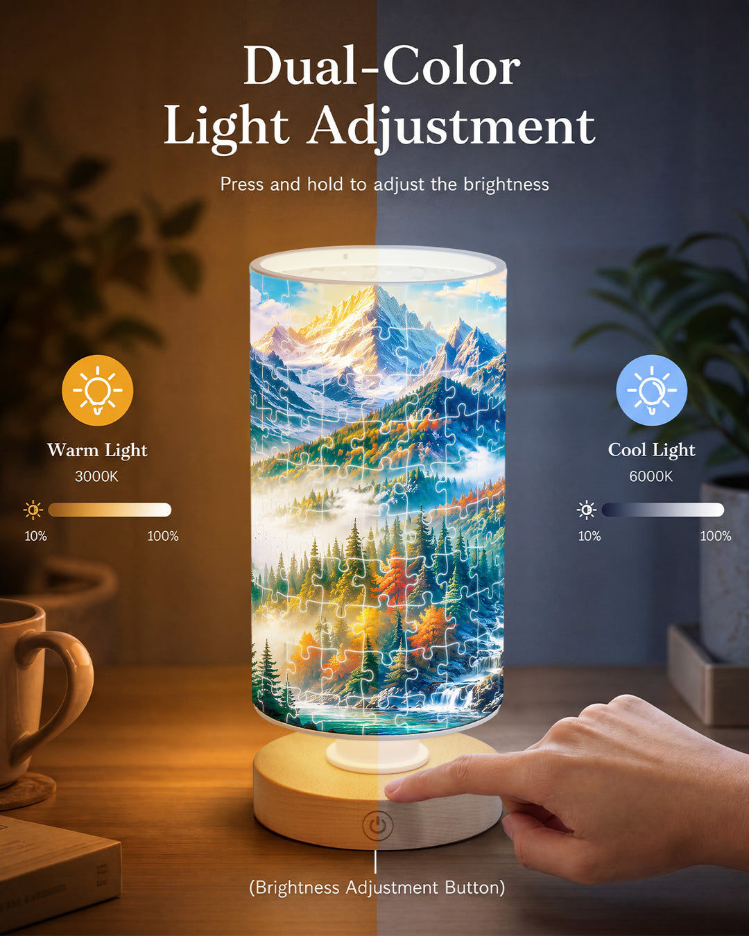 DIY Dimmable Acrylic Puzzle Lamp - Mountain Paradise