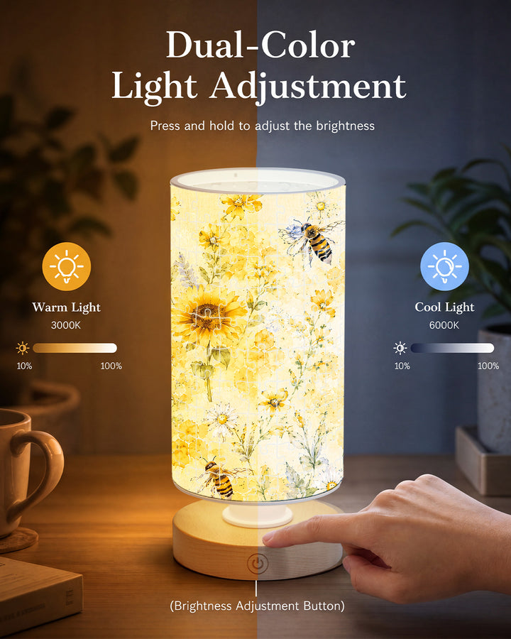 DIY Dimmable Acrylic Puzzle Lamp - Bees and Sunflowers