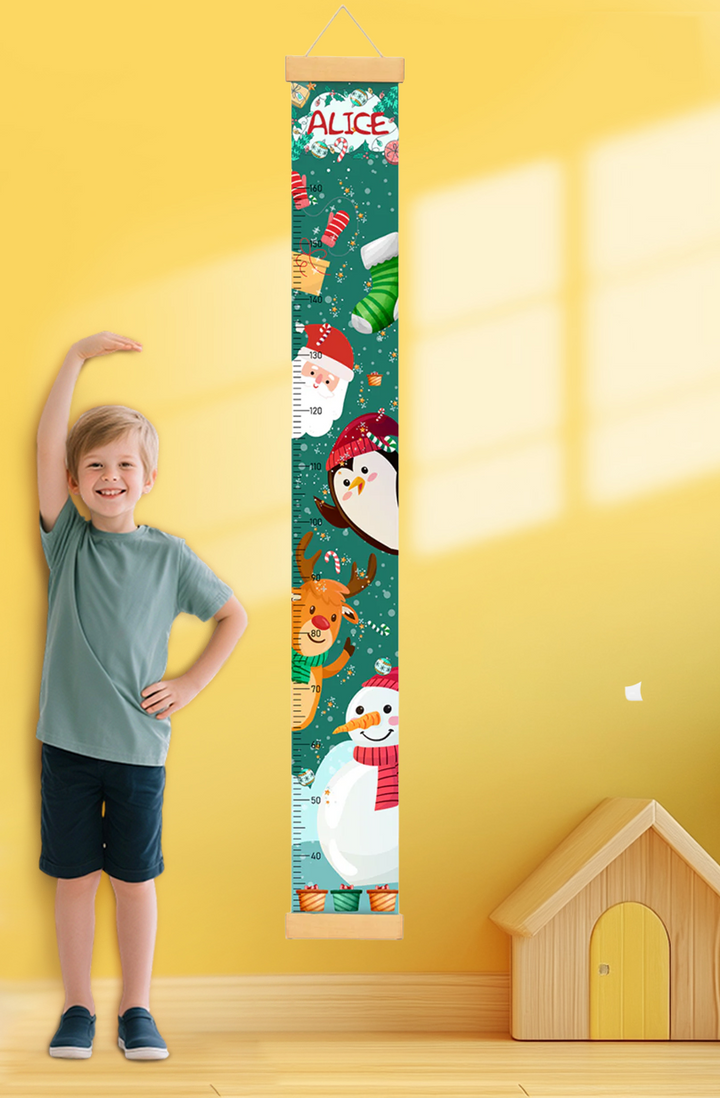 Personalized Santa Claus Hanging Canvas Height Ruler