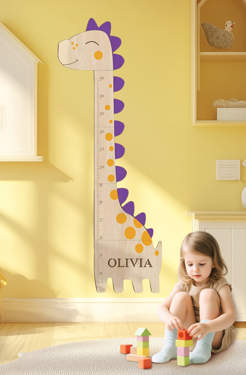 Personalized Wooden Dinosaur Growth Chart Ruler