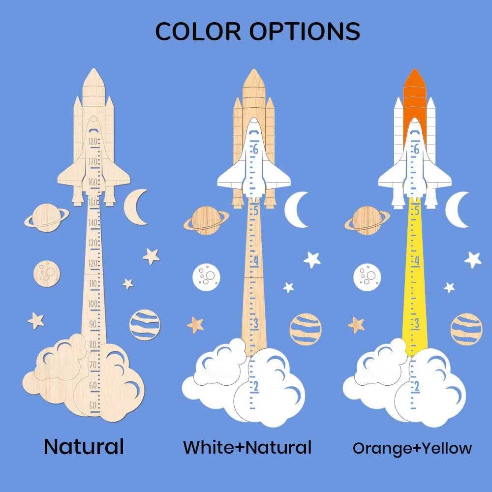 Personalized Wooden Rocket Growth Chart Clearance Sale