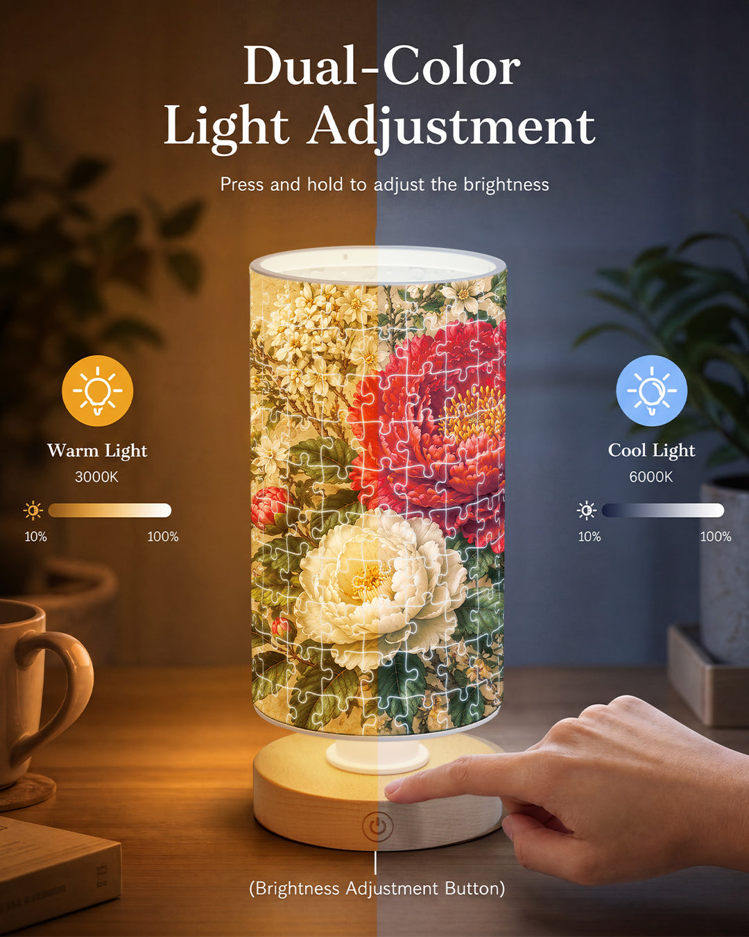 DIY Dimmable Acrylic Puzzle Lamp -Gilded Garden Bouquet