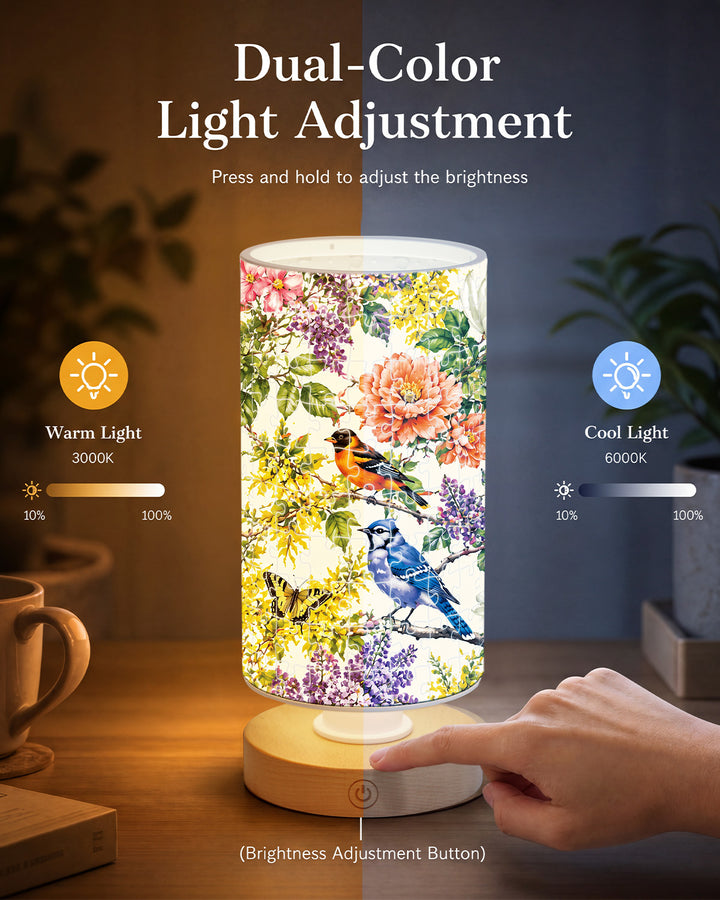 DIY Dimmable Acrylic Puzzle Lamp - Birdsong Blossom Garden
