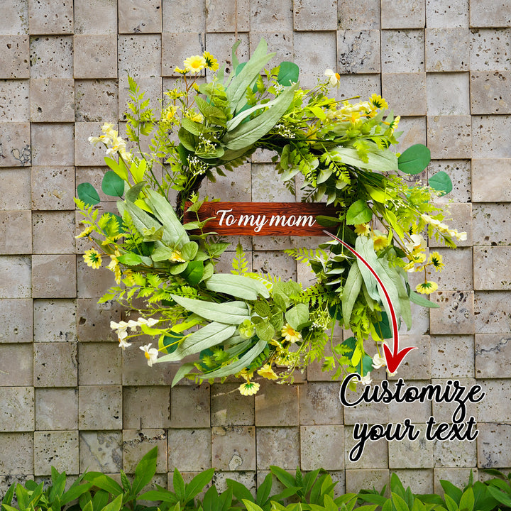 Spring Personalized Flora Wreath-Woodbests