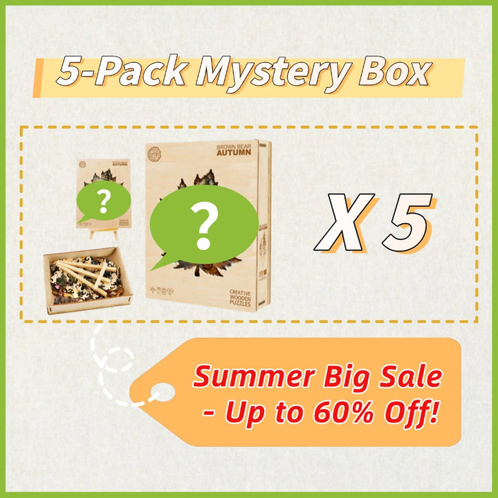 5-Pack Mystery Gift Box: Wooden Puzzle Bestsellers