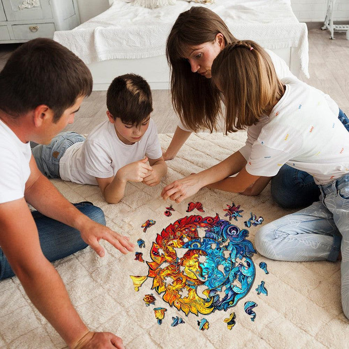Sun And Moon Wooden Jigsaw Puzzle