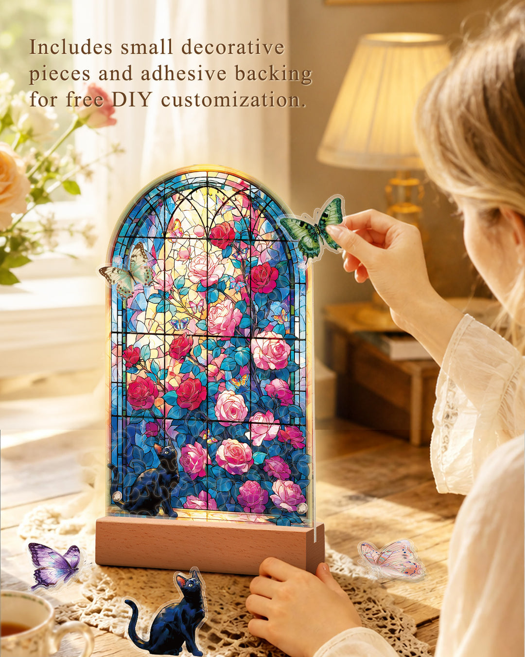 Acrylic Puzzle Landscape Light-Garden Butterflies