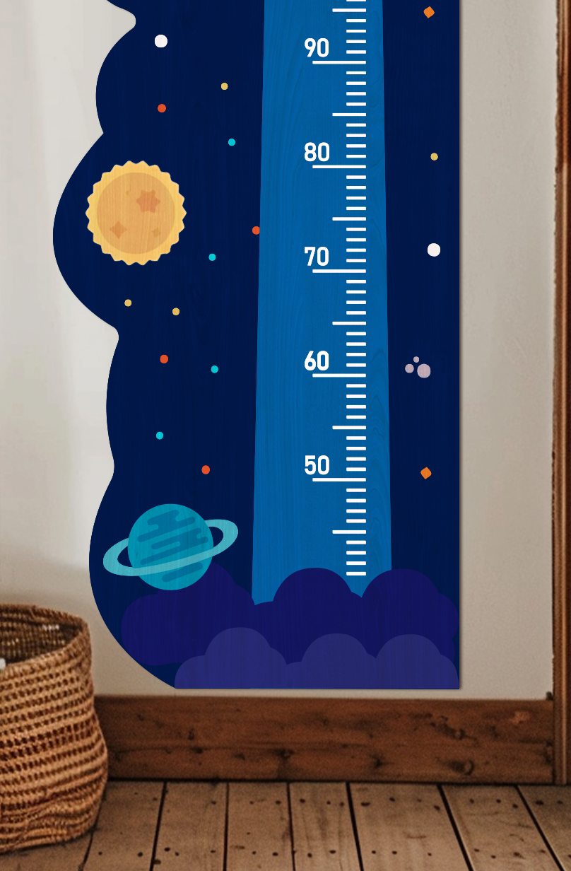 Personalized Wooden Rocket Ship Growth Chart Height Ruler Clearance Sale