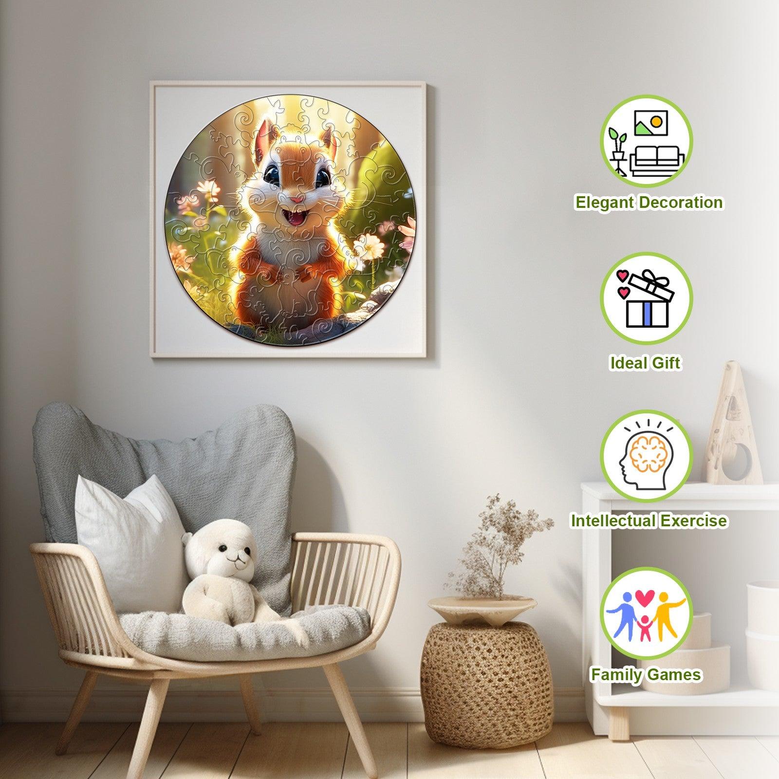 Cute Squirrel Children's Wooden Jigsaw Puzzle