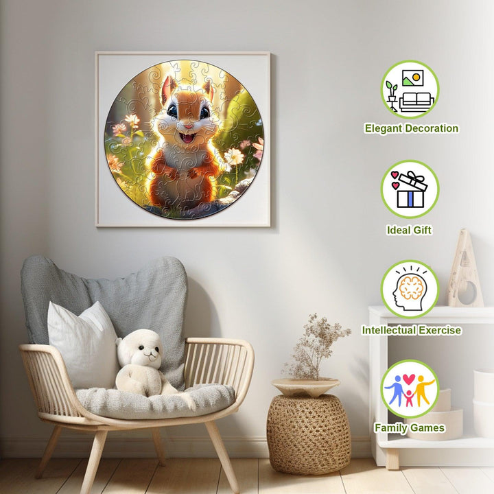 Cute Squirrel Children's Wooden Jigsaw Puzzle-Woodbests