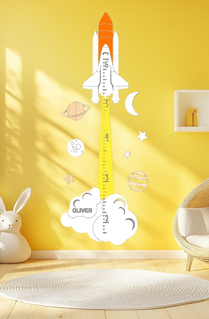 Personalized Wooden Rocket Growth Chart