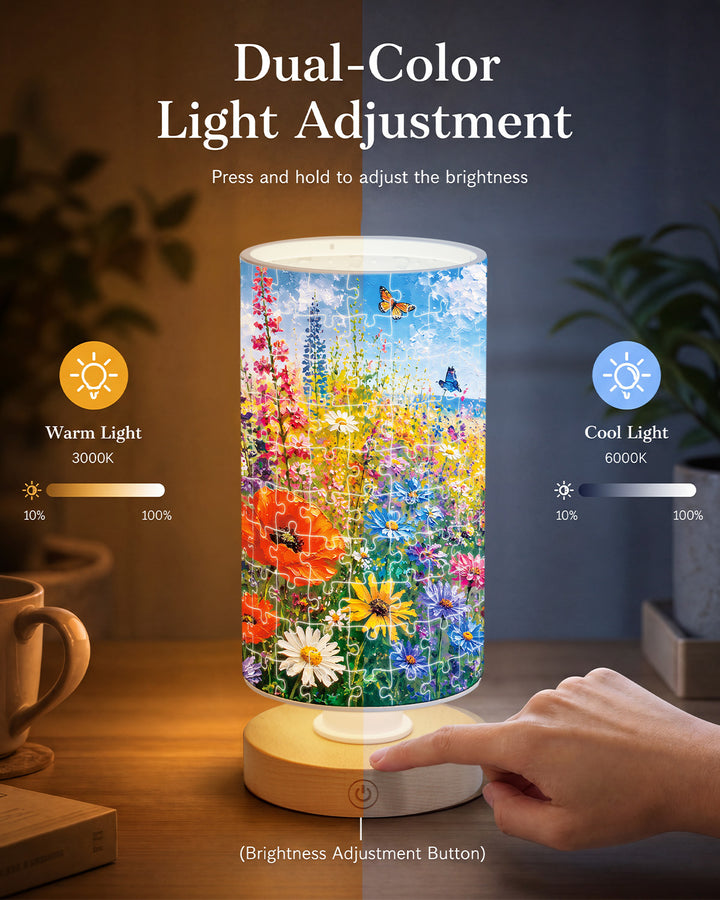 DIY Dimmable Acrylic Puzzle Lamp -Summer Meadow in Bloom