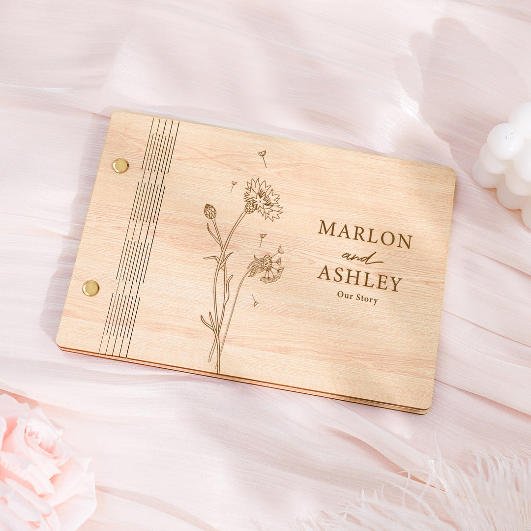 Personalized Wooden Wedding Guest Book - Wedding Photo Album