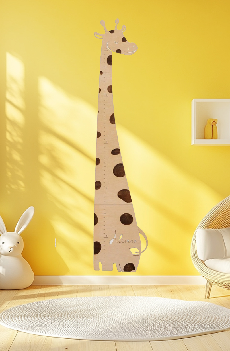 Personalized Wooden Giraffe Growth Chart Nursery Decor