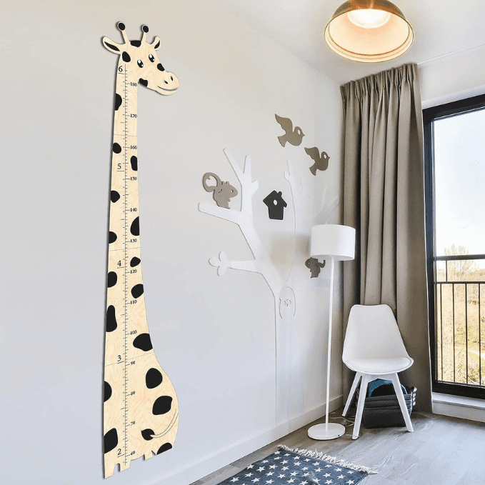 Wooden Giraffe Growth Chart Height Ruler for Kids