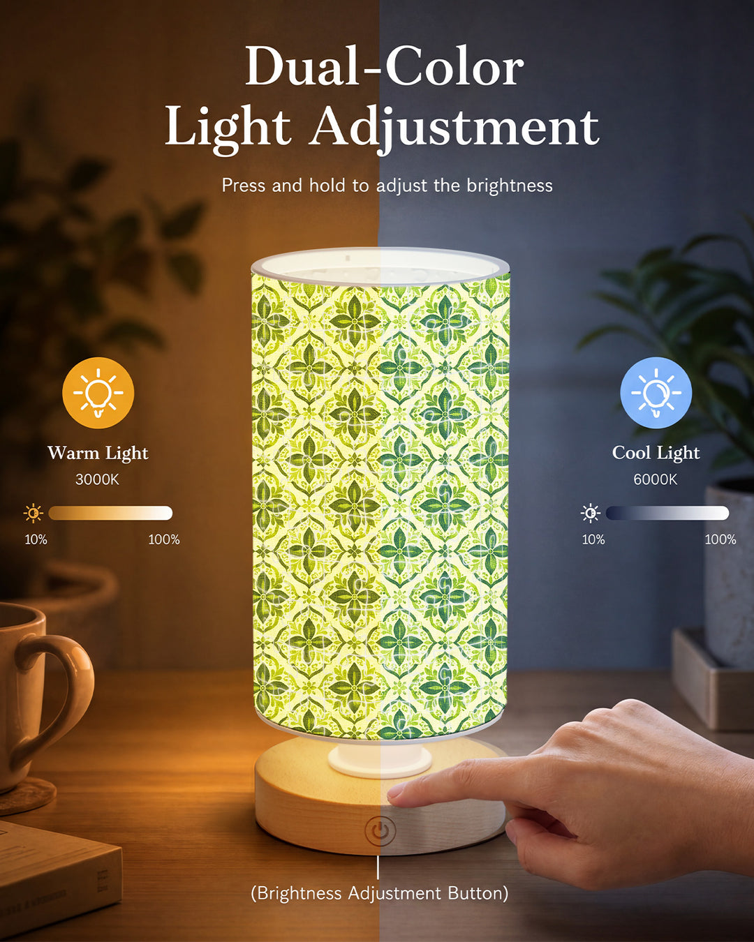 DIY Dimmable Acrylic Puzzle Lamp - Green Flowers