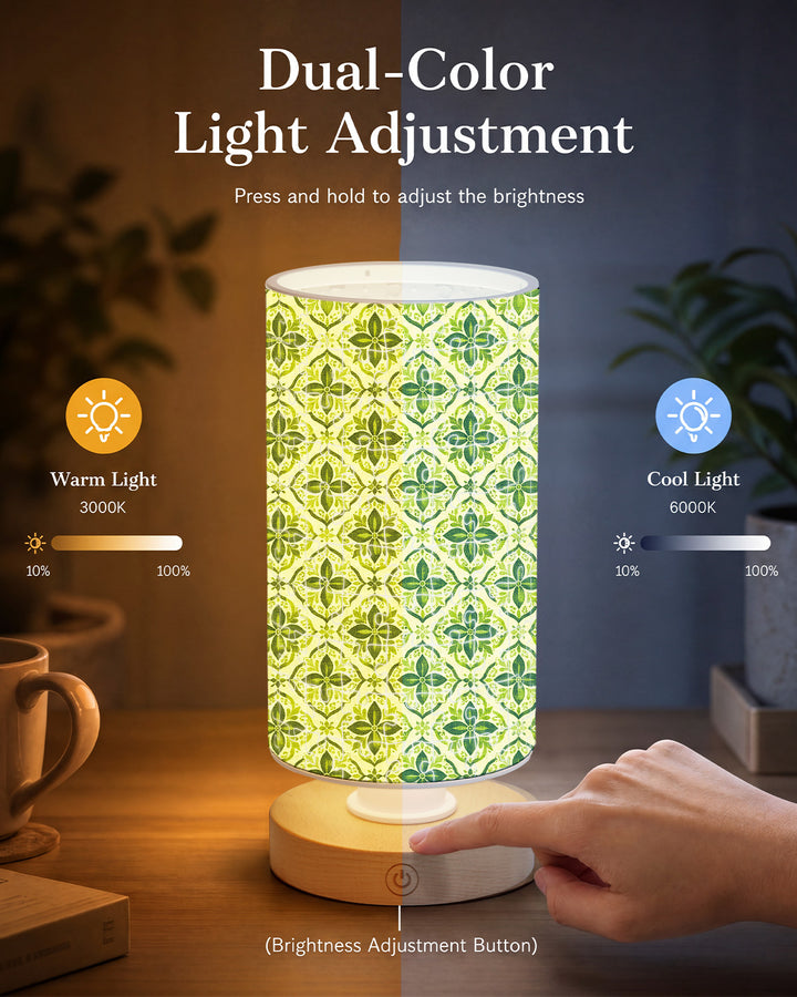 DIY Dimmable Acrylic Puzzle Lamp - Green Flowers