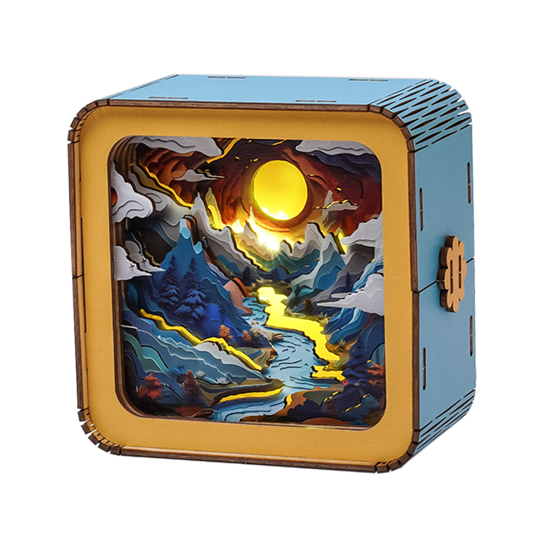 Moonlit Mountain Kit - 3D Wooden Puzzle Night Light - By Woodbests