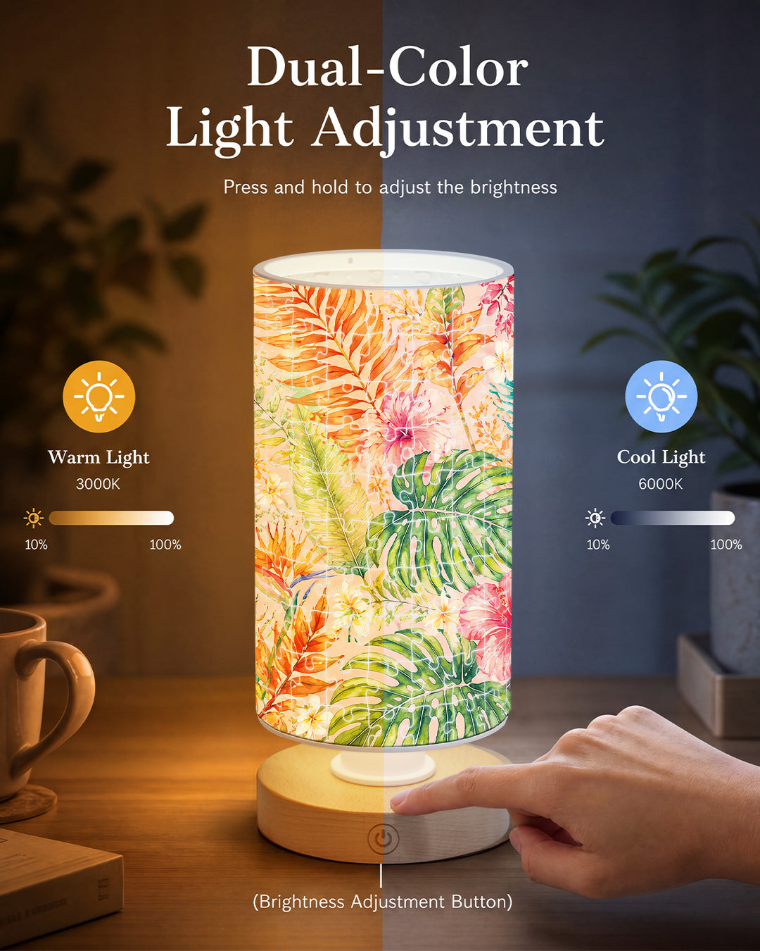 DIY Dimmable Acrylic Puzzle Lamp - Colorful Leaves