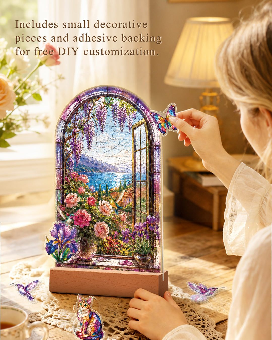 Acrylic Puzzle Landscape Light-Purple Lavender
