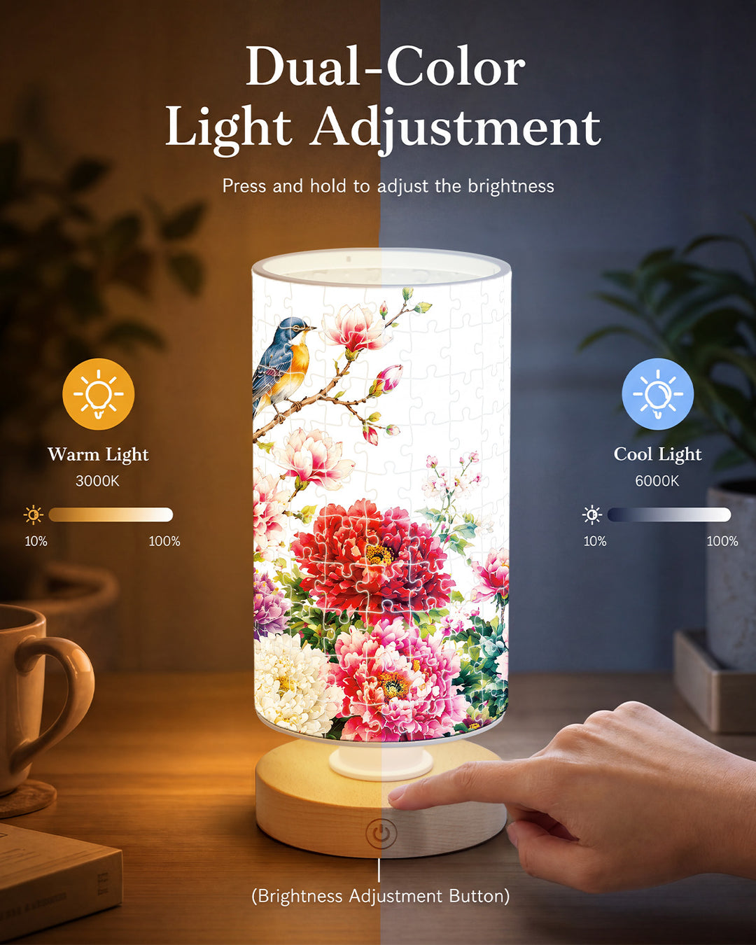 DIY Dimmable Acrylic Puzzle Lamp - Blooming Prosperity