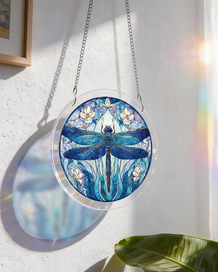 Acrylic Jigsaw Puzzle Suncatcher - Moonlit Dragonfly