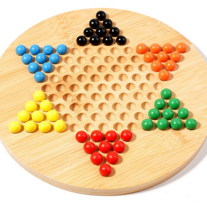 Wooden Parent-Child Interactive Checkers Board Game