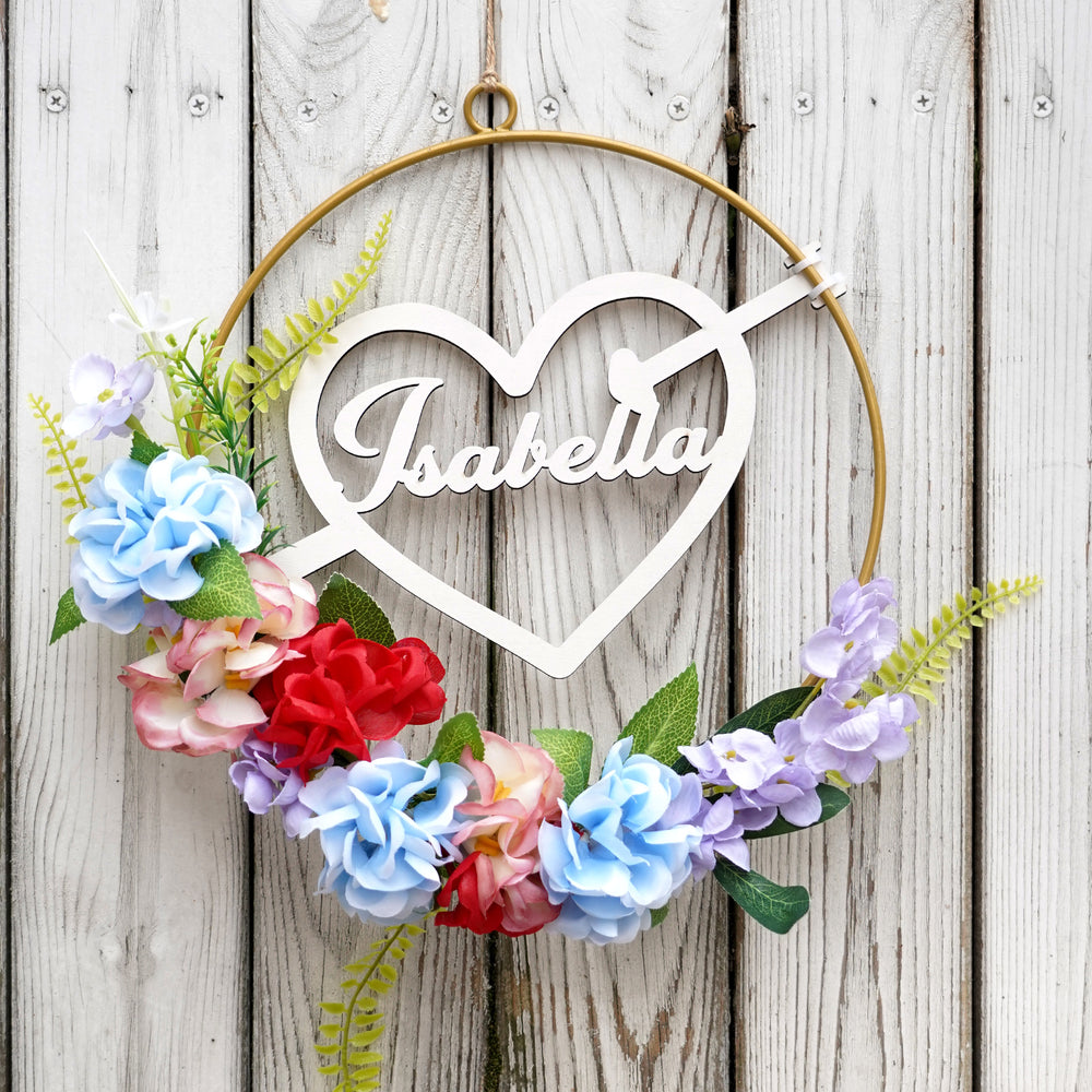 Personalized Blooming Wreath-Woodbests