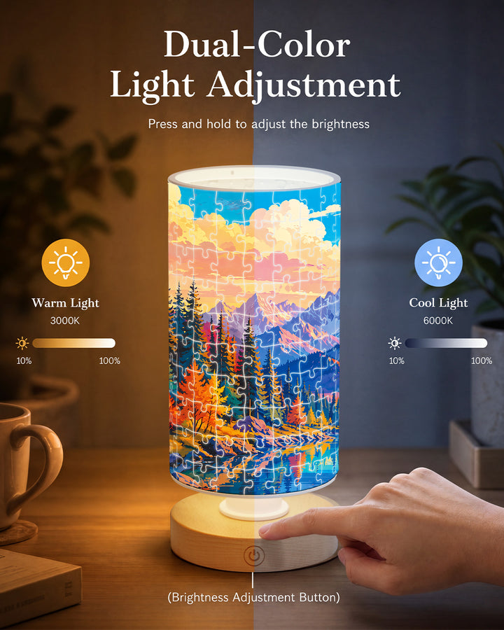 DIY Dimmable Acrylic Puzzle Lamp - Golden Mountain Valley