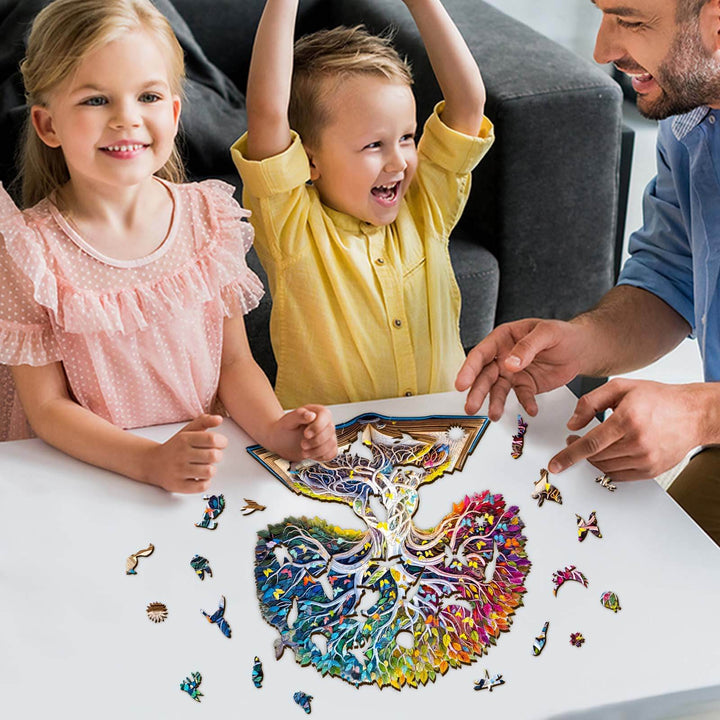 Colorful Tree of Life Wooden Jigsaw Puzzle - Woodbests