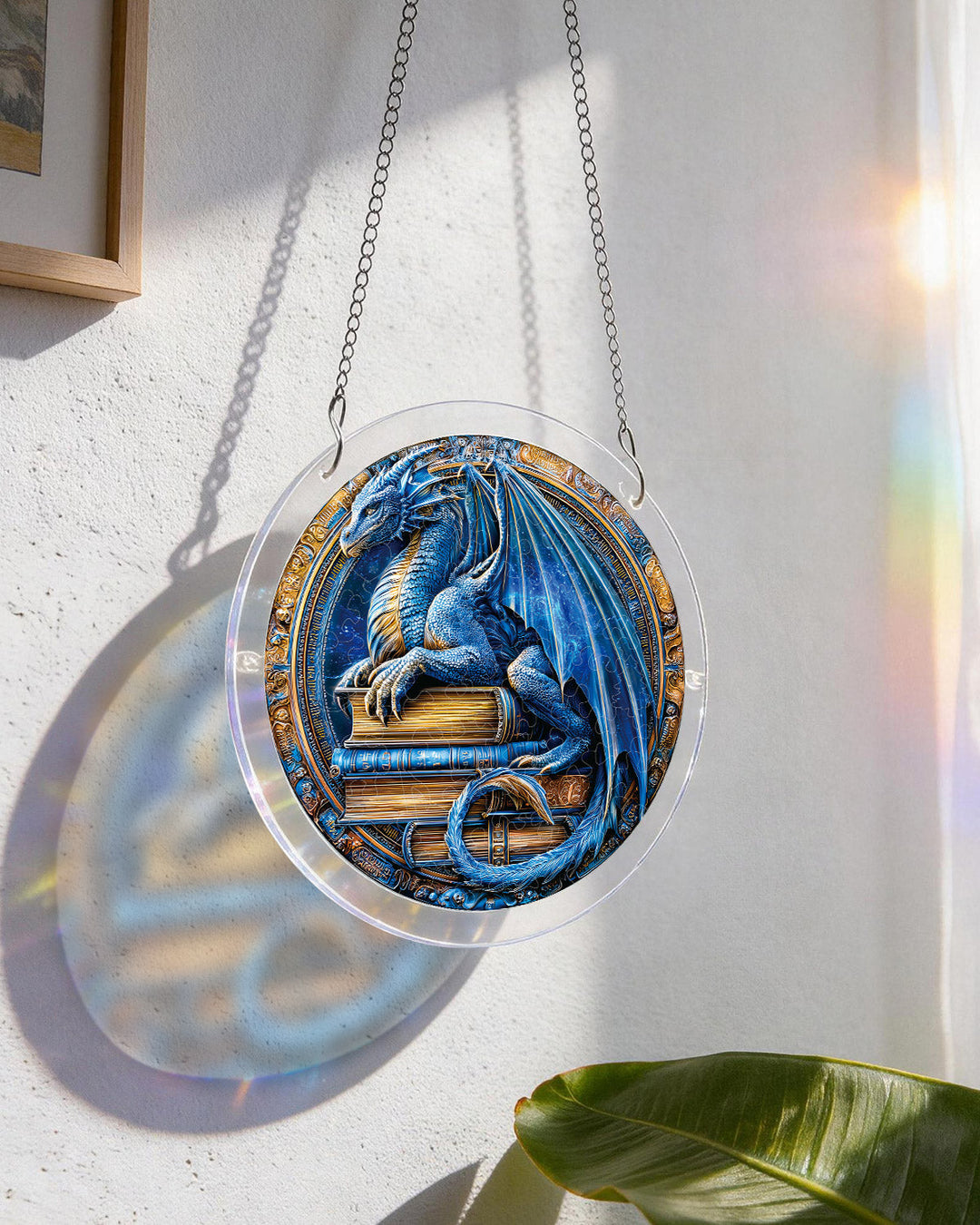 Acrylic Jigsaw Puzzle Suncatcher - Dragon Realm Library