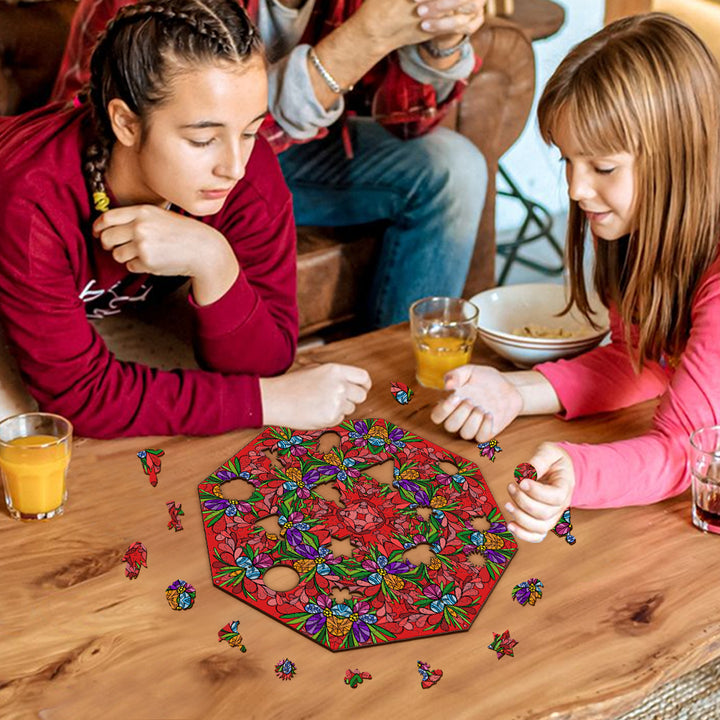 Bursting Blooms Wooden Jigsaw Puzzle -- By Artist Lori Anne McKague-Woodbests