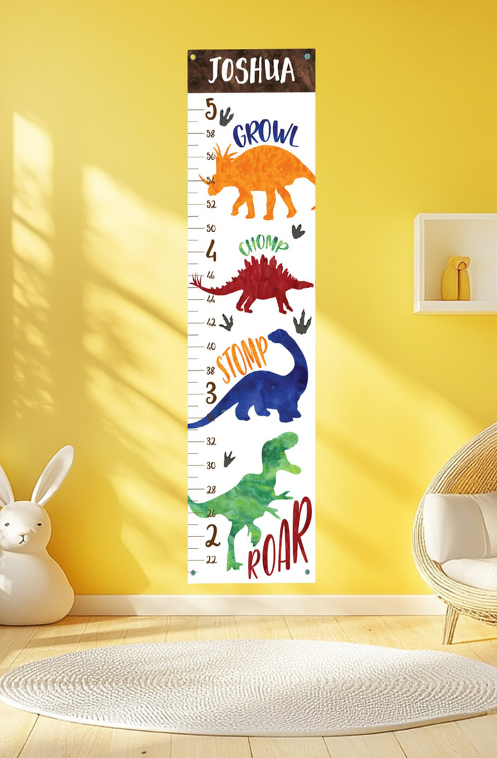 Personalized Dinosaur Hanging Canvas Height Ruler