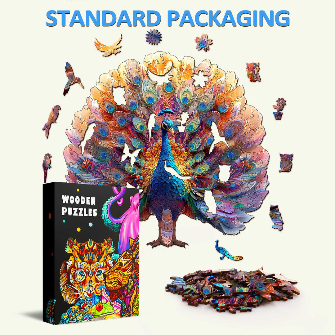 Striking Peacock Wooden Jigsaw Puzzle