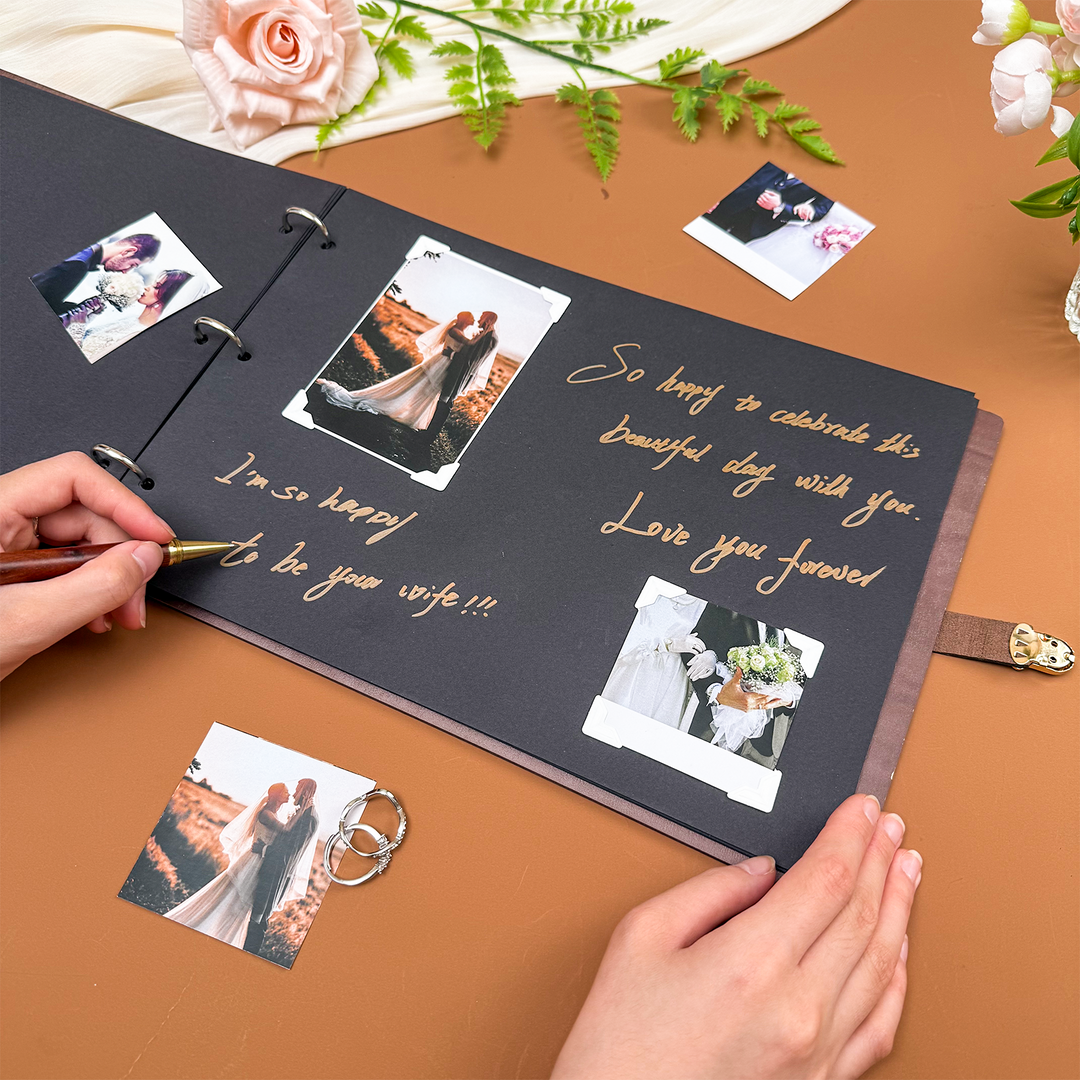 Personalized wooden memory book - Family Christmas Photo Album