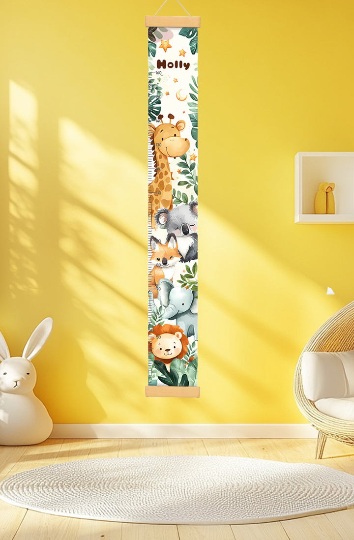 Personalized Forest Theme Hanging Canvas Height Ruler