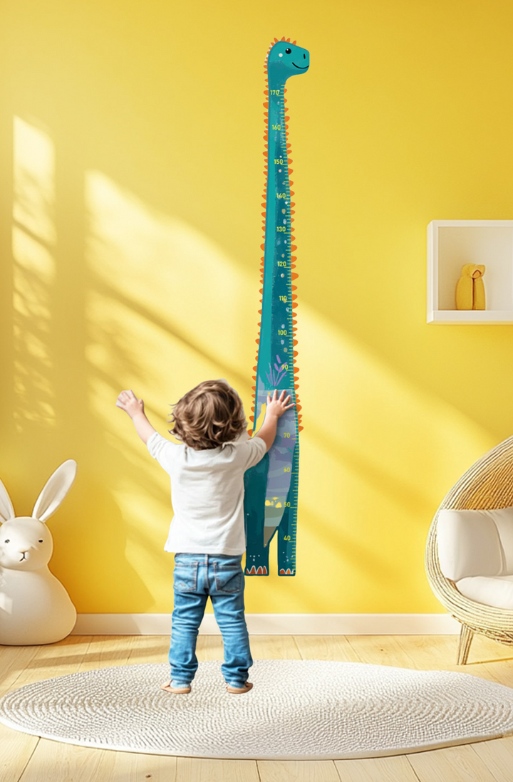 Freundlicher Dinosaurier Wachstumstabelle Wandaufkleber