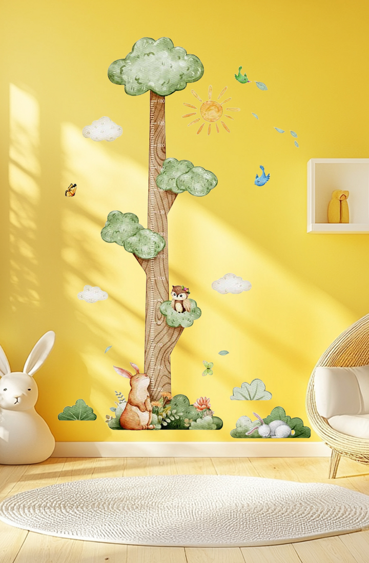 Whimsical Tree Growth Chart Wall Stickers